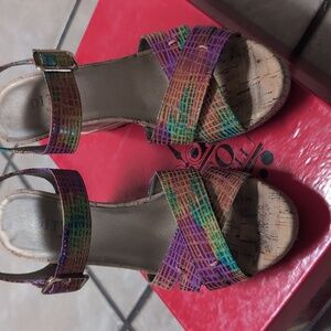 Ditto by Vaneli multi color platform sandals
